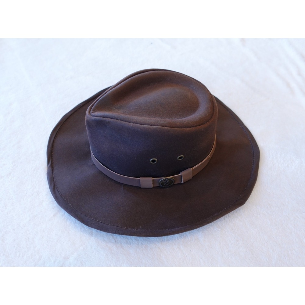Original Outback Trading Company 1480 Kodiak Oilskin Hat Field Brown Size L